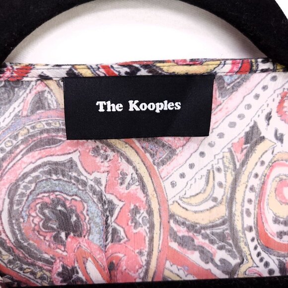 The Kooples Midi Dress Sheer Paisley Lightweight V-Neck Ruffle *Unlined XXS - Picture 6 of 14